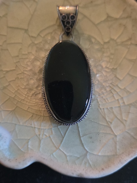 Handmade Jewelry - Black Onyx Pendant - powerful protection stone